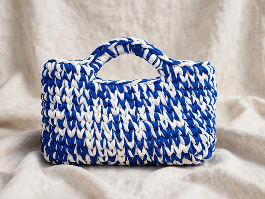 LIA - Medium Borsa Uncinetto Blu Santorini 🌊✨