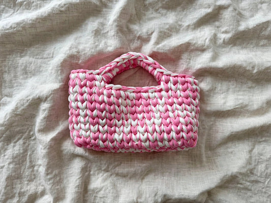LIA - Mini Borsa Uncinetto Marshmallow Rosa 🍭✨